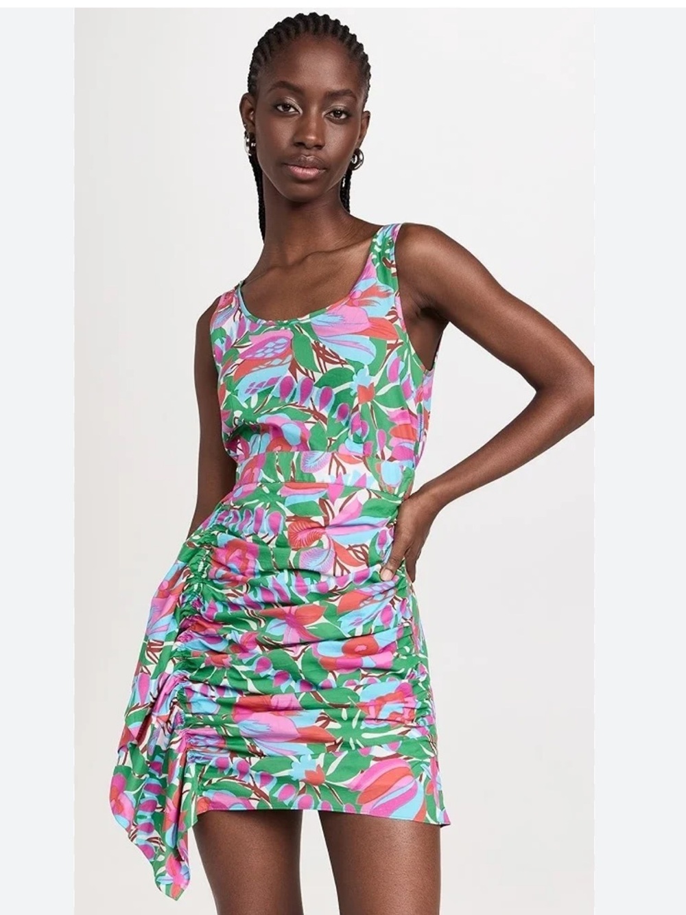 Rhode WHITE FLEUR TROPICALE Women's
Tilda Floral Draped Mini Dress Size 2 new
